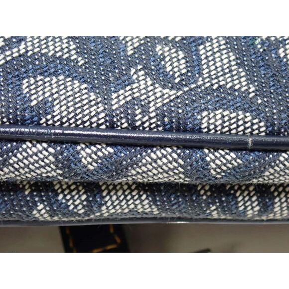 Christian Dior Saddle Bag Vintage Trotter Blue Diorissimo Shoulder Purse Oblique - Picture 10 of 15